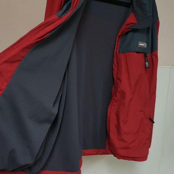 XL REI VINTAGE CHARCOAL & BURGUNDY TWO-TIME HOODED OUTDOOR ACTIVITY JACKET - Picture 10 of 14
